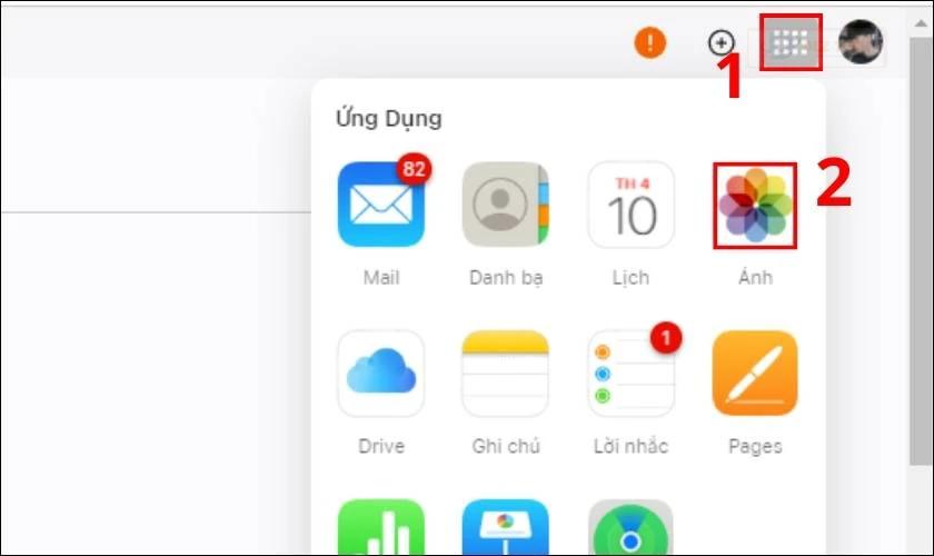 Mở mục Ảnh để chọn hình bạn cần chuyển ảnh lên