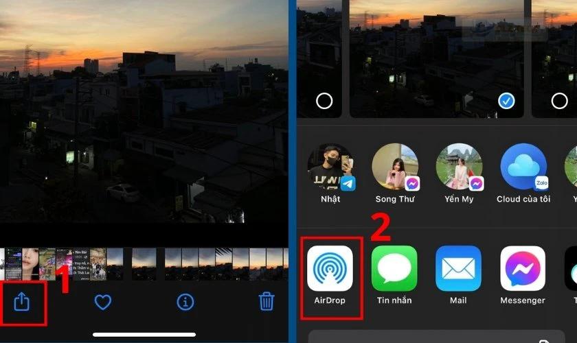 Chọn ảnh cần chia sẻ từ iPhone sang Macbook