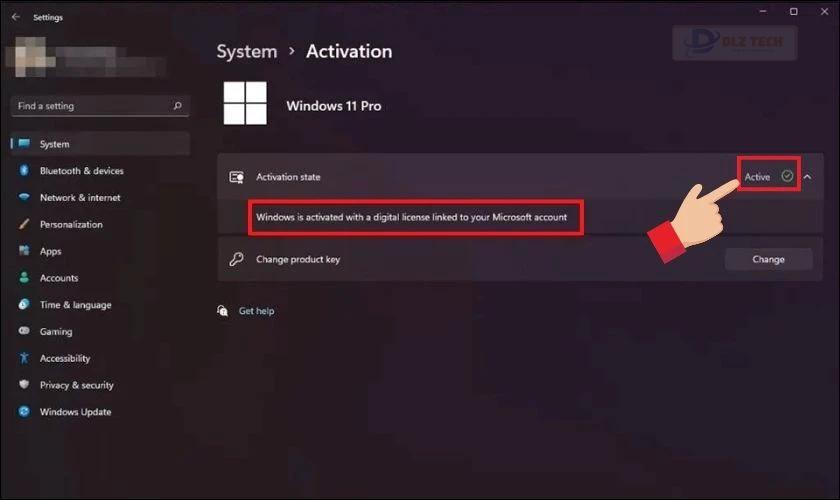 Kiểm tra trạng thái hoạt động tại mục Activation state