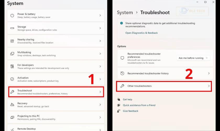 Nhấp mục Troubleshoot và chọn Other troubleshooters