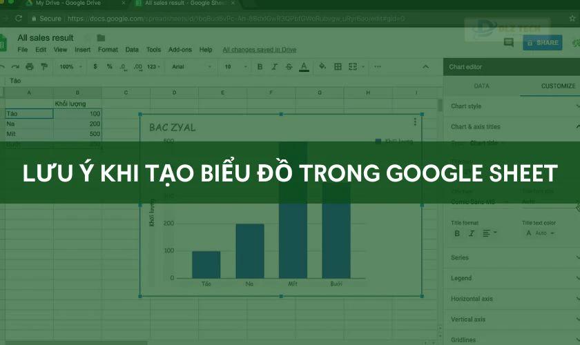 Lưu ý khi tạo biểu đồ trong Google Sheet