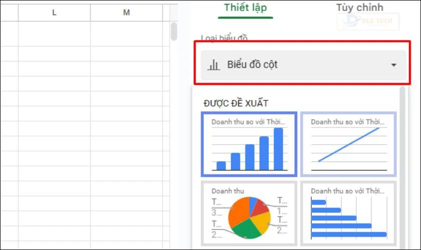 Chuyển sang biểu đồ cột (nếu cần)