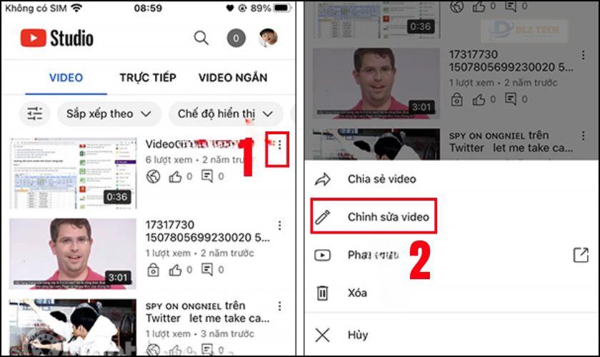 Chọn Chỉnh sửa video để thực hiện các thay đổi cần thiết