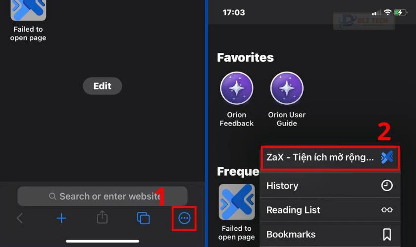Sau đó, chọn vào mục ZaX tiện ích mở rộng cho Zalo