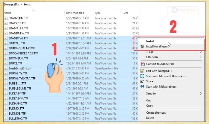 Thêm nhiều font chữ vào Word cùng một lúc