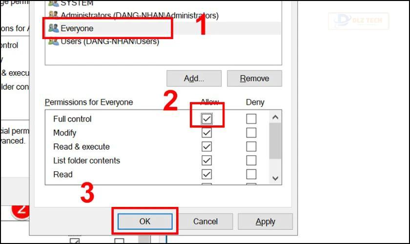 Nhấn Apply và OK để lưu thay đổi