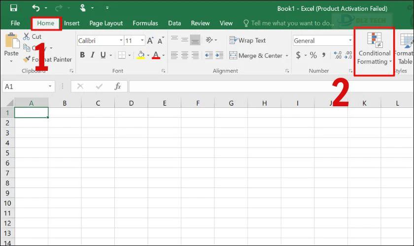Cách tô màu có điều kiện trong Excel đối với định dạng ô trống