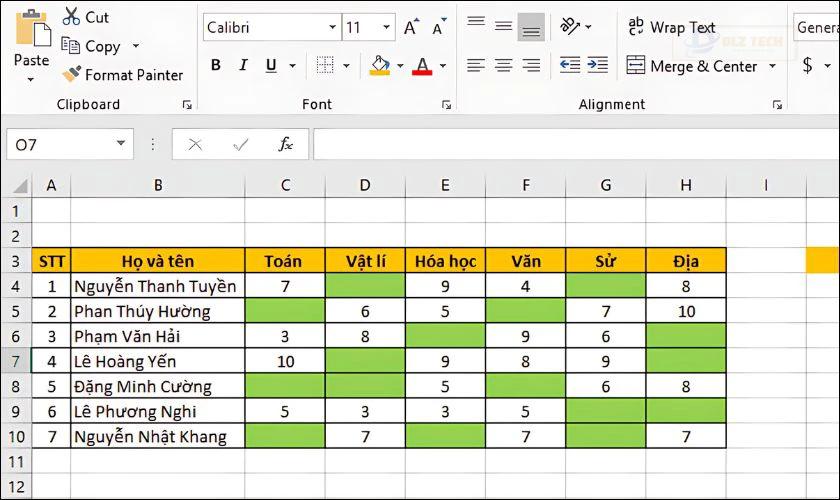 Format only cells that contain