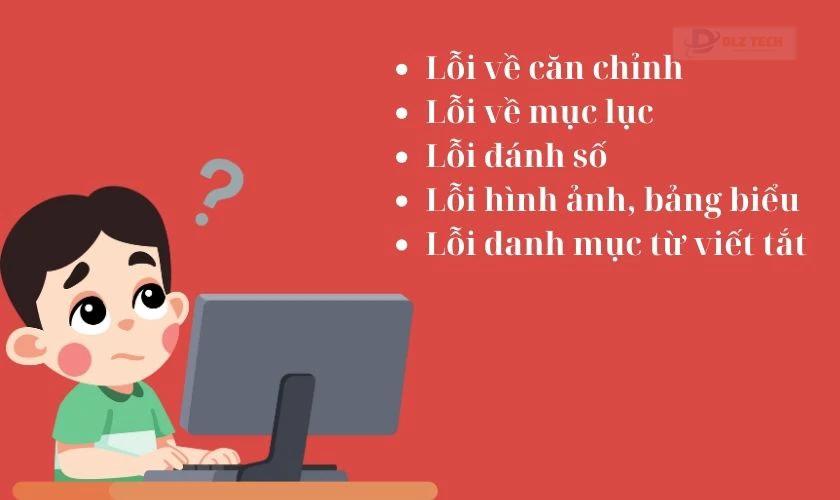 Hướng dẫn trình bày tiểu luận trong Word: Lỗi thường gặp