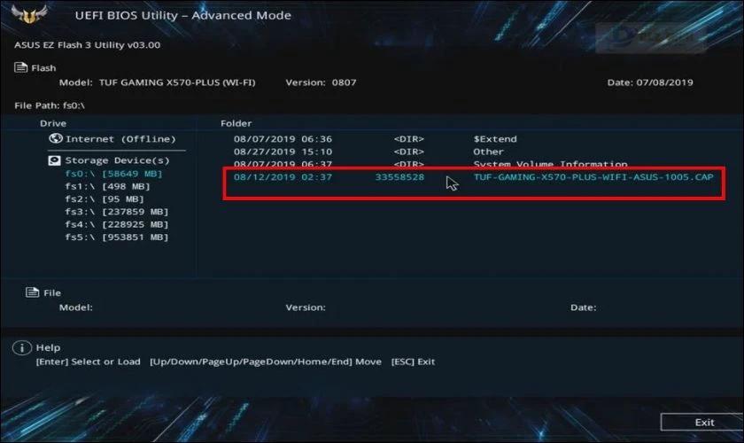 Double-click vào file cập nhật BIOS