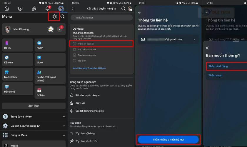 Cách xác thực tài khoản Facebook bằng số điện thoại - Bước 1,2