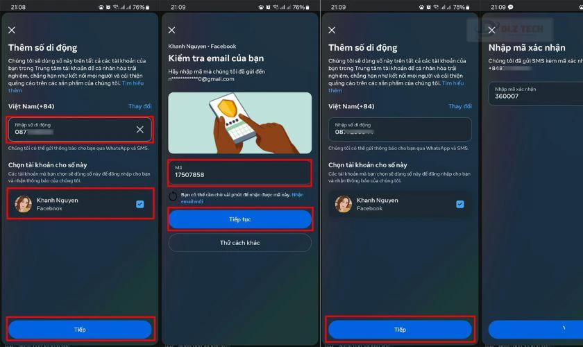 Cách xác thực tài khoản Facebook bằng số điện thoại - Bước 3