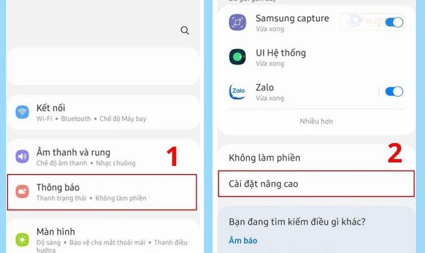Cài đặt nâng cao trên điện thoại