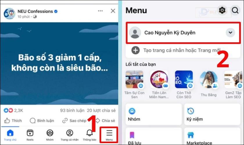 Cách xóa ảnh bìa trên Facebook trên điện thoại