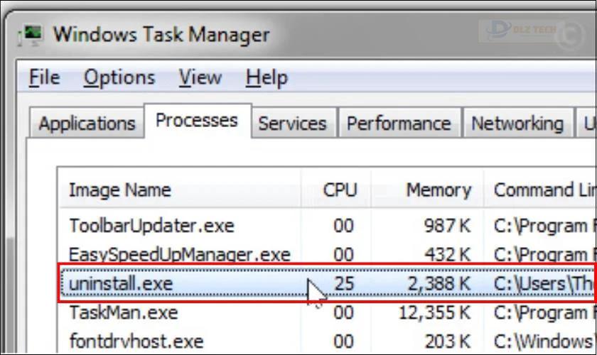 Gỡ bỏ phần mềm bằng file Uninstall.exe