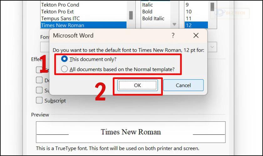 Cách cài Font mặc định cho Word với Windows nhanh nhất
