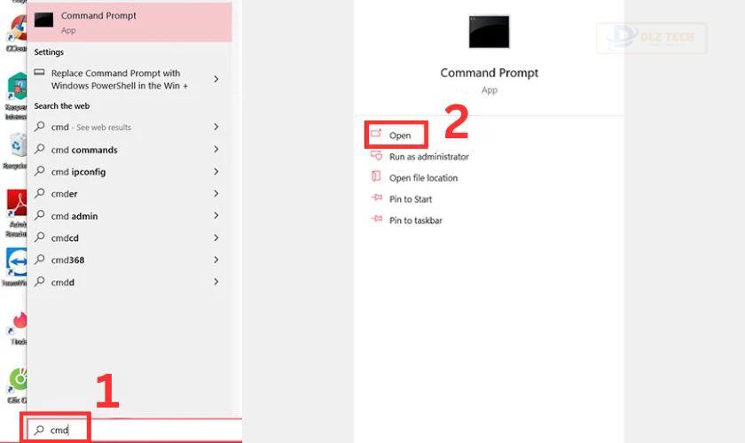 Kiểm tra bằng Command Prompt