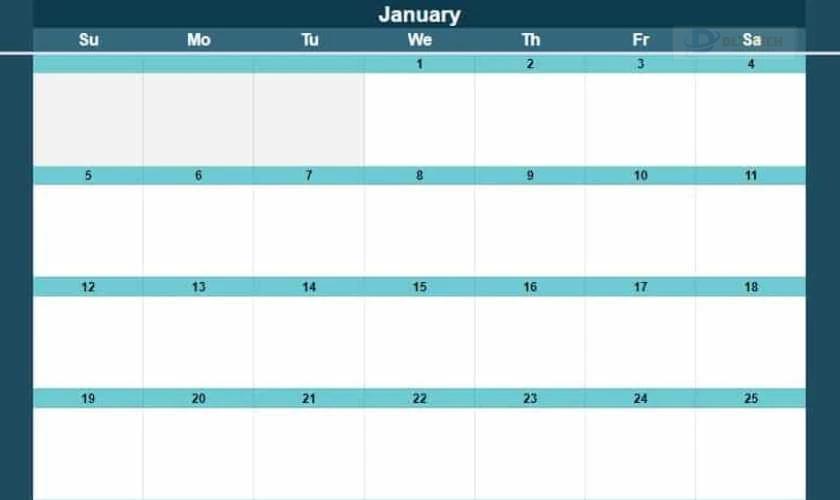 Mẫu lịch từ Spreadsheet Class
