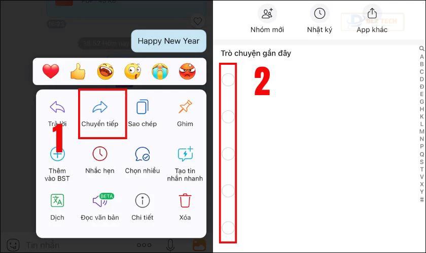 Gửi 1 tin nhắn tới nhiều người trên Zalo
