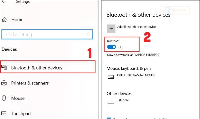 Truy cập vào Settings để bật Bluetooth