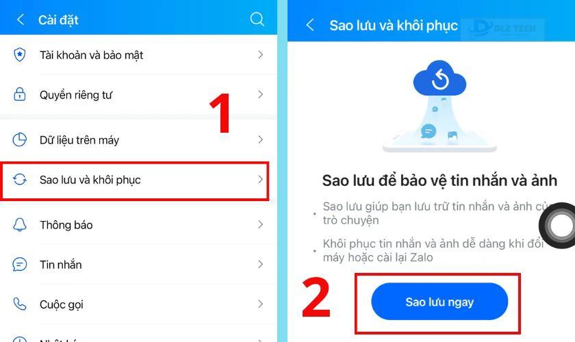 Sao lưu tin nhắn
