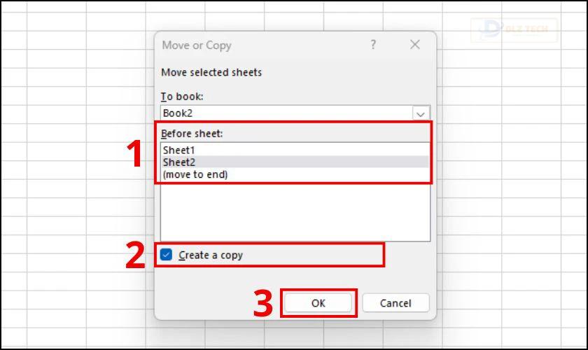 Chọn mục Create a copy và nhấn Ok