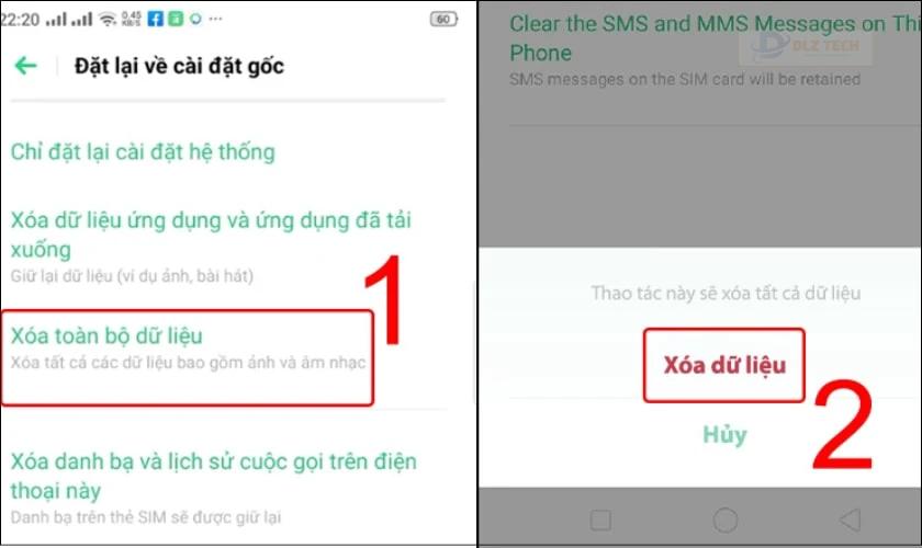 Xóa dữ liệu