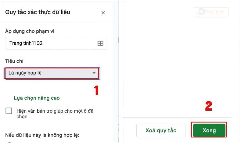 Cách chèn bộ chọn ngày trong Google Sheet