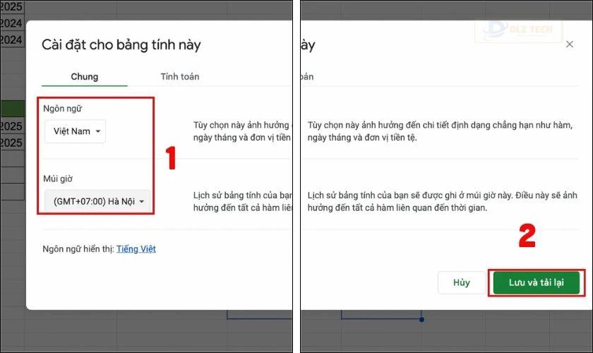 Cách thay đổi định dạng ngày mặc định Google Trang tính