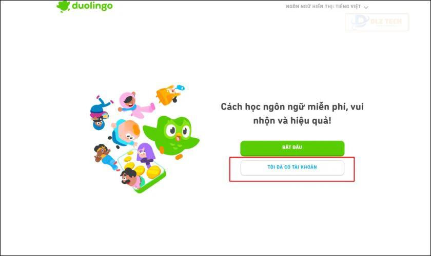 Cách đăng nhập Duolingo trên máy tính