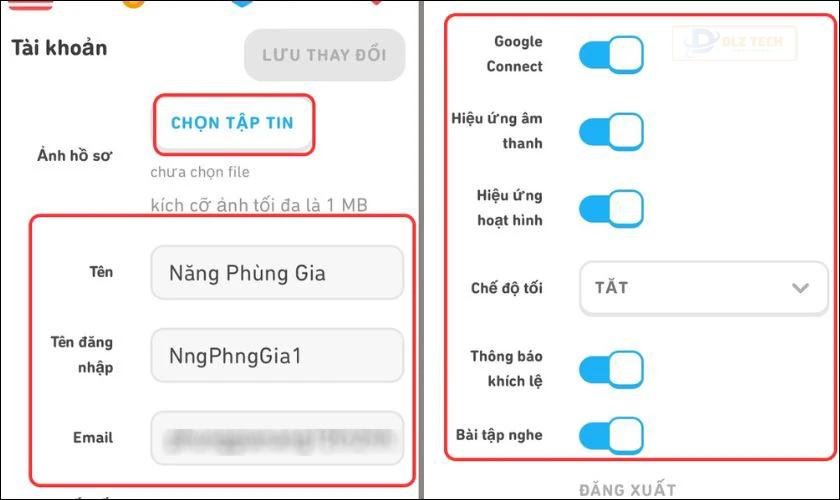 Lúc này bạn có thể tự do tùy chỉnh các thông tin cá nhân của bạn