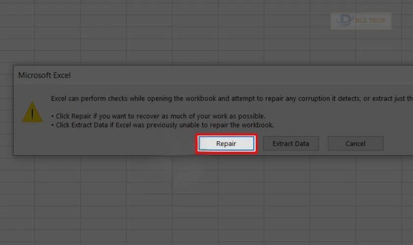 Lưu file Excel Not Responding thành một file mới