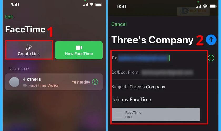 Nhận liên kết Facetime