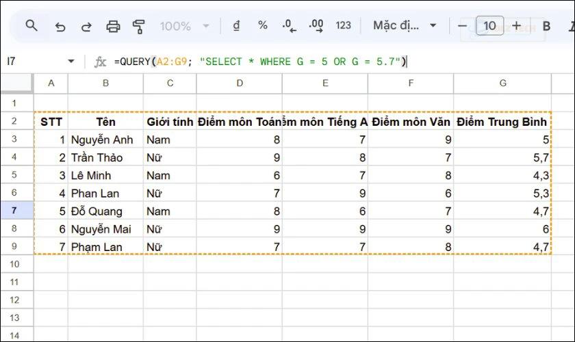 Kết hợp với toán tử OR