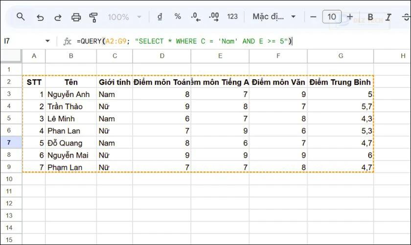 Kết hợp với toán tử AND