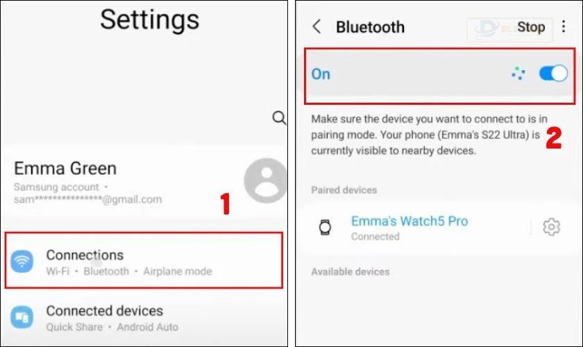 Mở Cài đặt trên điện thoại để bật bluetooth