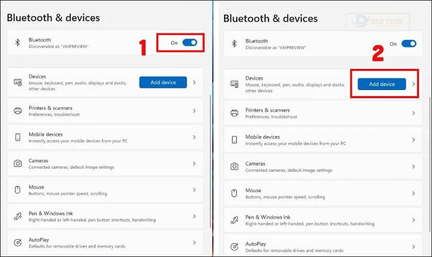 Cách kết nối loa Bluetooth với máy tính bàn - Click chọn Add Devices