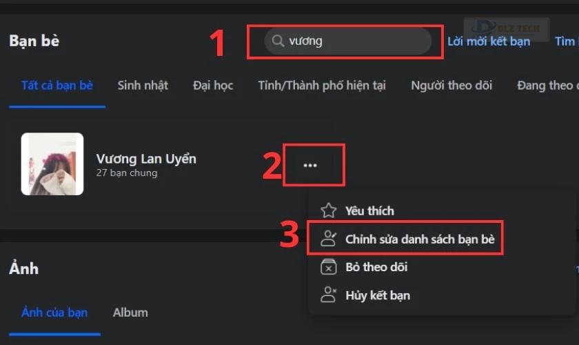 Thêm bạn bè vào danh sách hạn chế