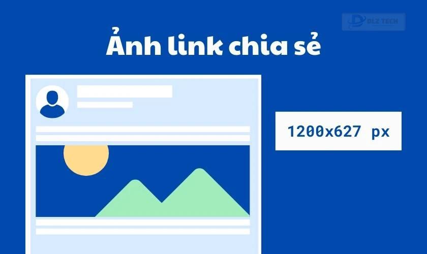 Kích thước link ảnh Facebook khi được chia sẻ
