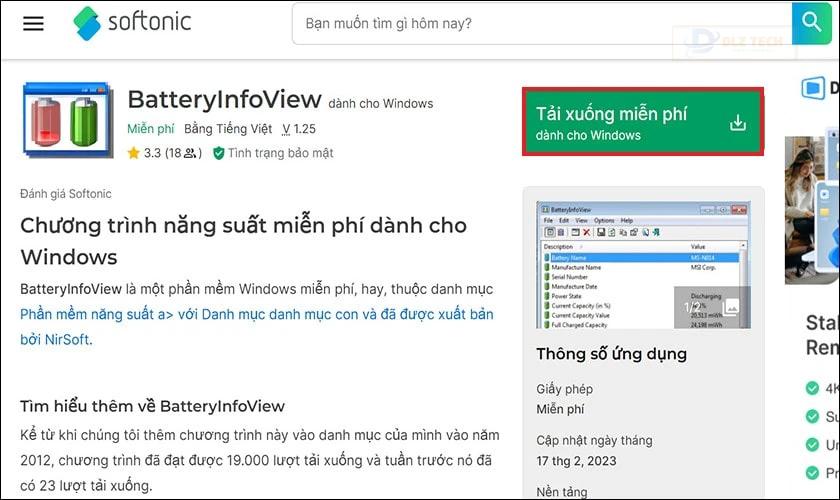 Kiểm tra pin laptop bằng phần mềm BatteryInfoView