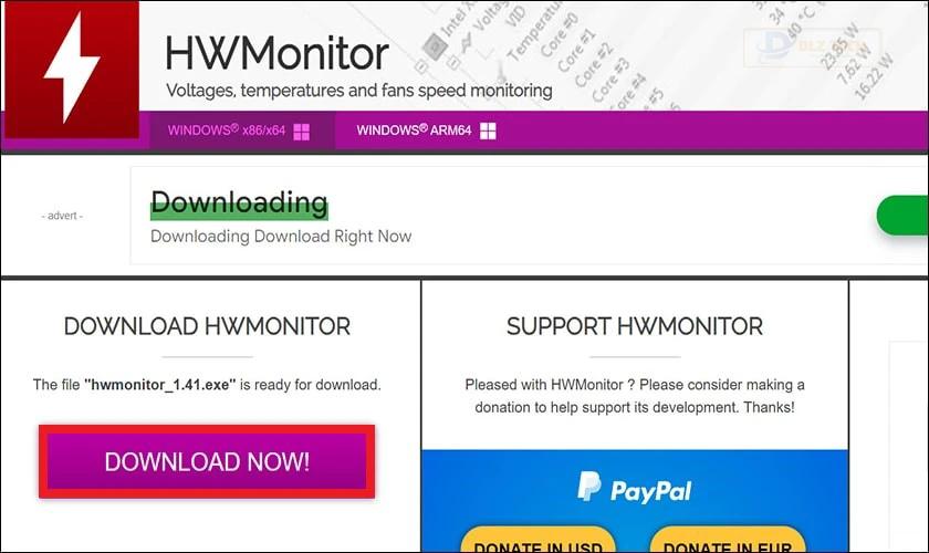 Kiểm tra pin laptop bằng phần mềm CPUID HWMonitor