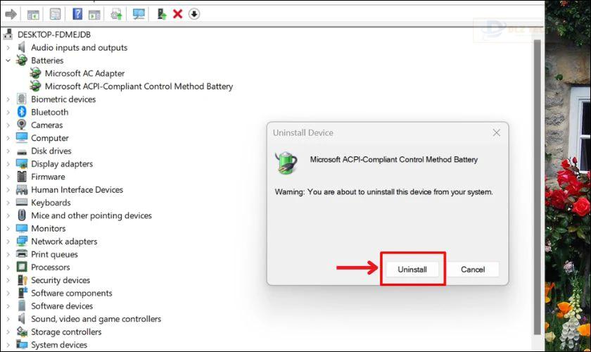 Nhấp vào Uninstall để xác nhận