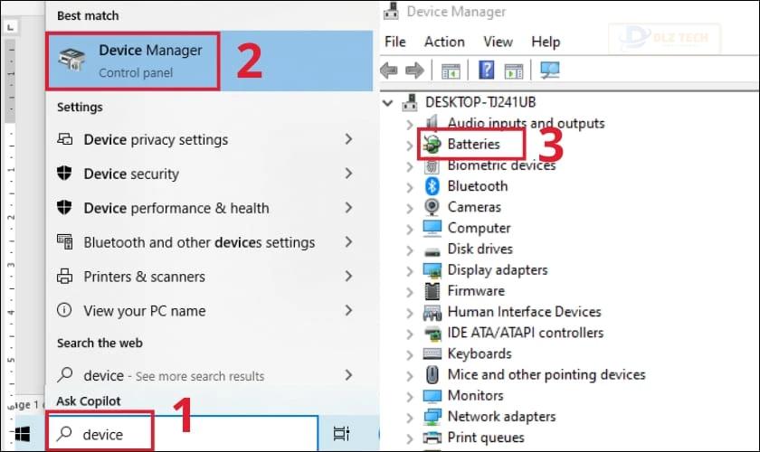 Mở Device Manager