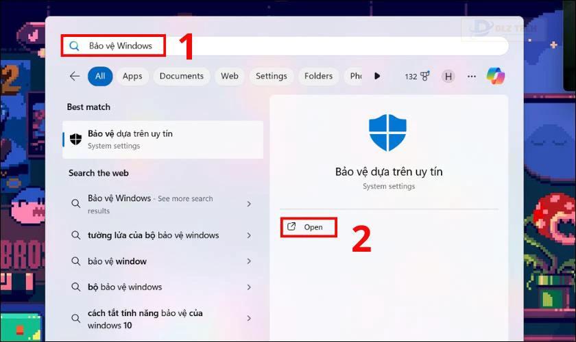 Tiếp đó nhấn vào Open hoặc biểu tượng tấm khiên của ứng dụng