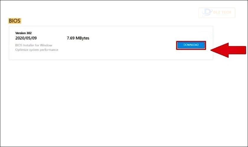 Tìm kiếm và tải về bản cập nhật BIOS mới nhất, phù hợp với máy tính bạn nhất