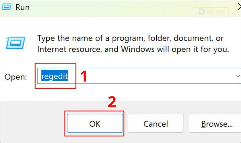 Mở trình chỉnh sửa Registry Editor