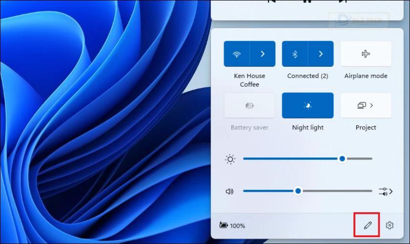 Nhấn vào Edit trong Quick Settings