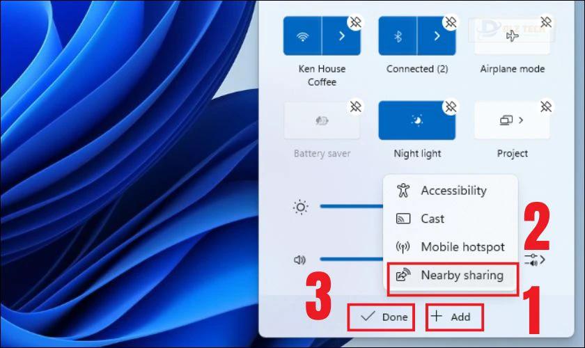 Thêm Nearby Sharing vào Quick Settings