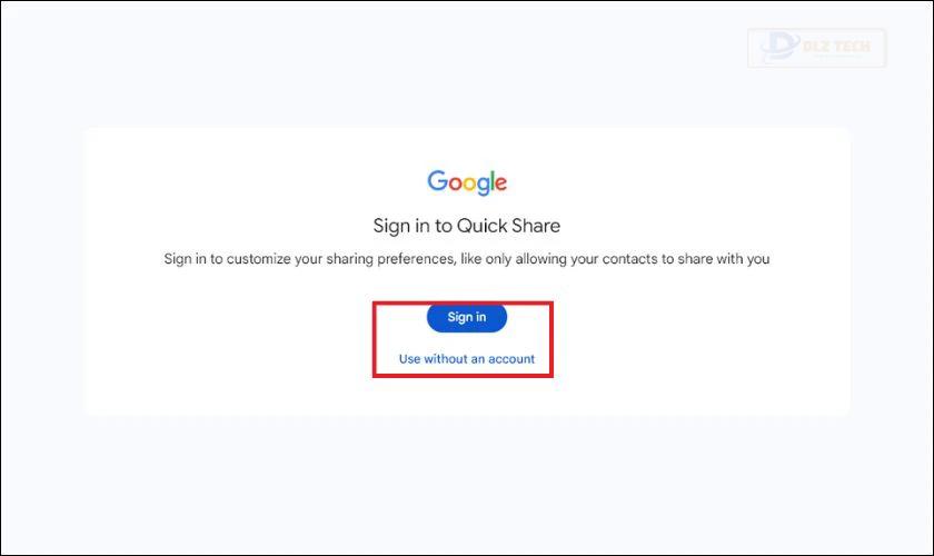 Đăng nhập vào Nearby Share Windows 11