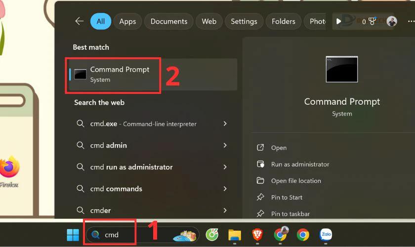 Chọn Command Prompt
